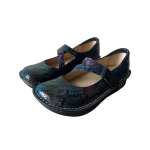 Alegria Dayna Serpent Multicolor Mary Jane Clogs Womens Size 37 EU 6.5 US